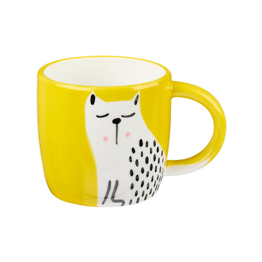 Handmade yellow cat mug
