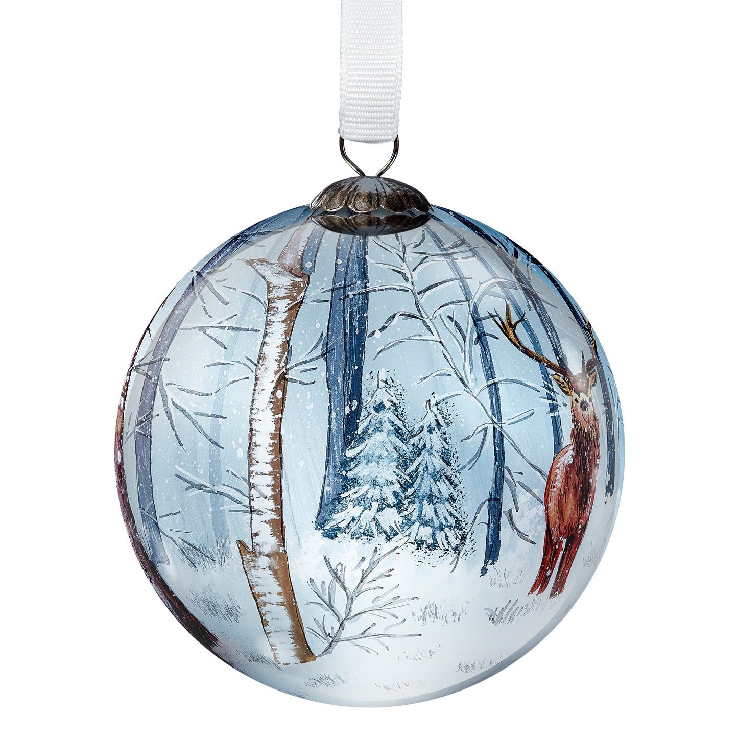 Winter Deer hand painted bauble
